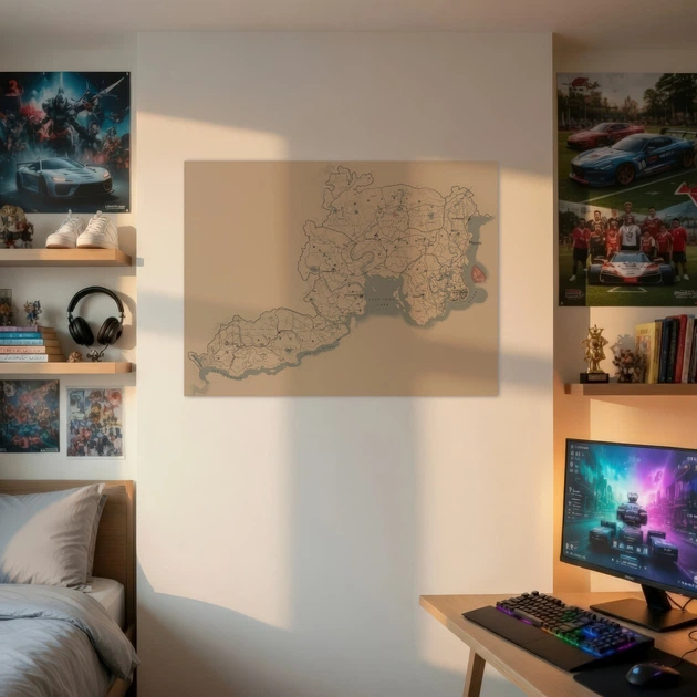 Постер Карта ігрового всесвіту РДР2, Red Dead Redemption 2, RDR 2, плакат для геймера, A1 60×80 см (id3440) - зображення 2