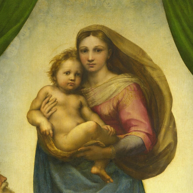 Інтер'єрна картина Сікстинська Мадонна, Рафаель, Raphael, Sistine Madonna, 60×45 см (id6652) - Фото 6 Інтер'єрна картина Сікстинська Мадонна, Рафаель, Raphael, Sistine Madonna, 60×45 см (id6652) - зображення 6