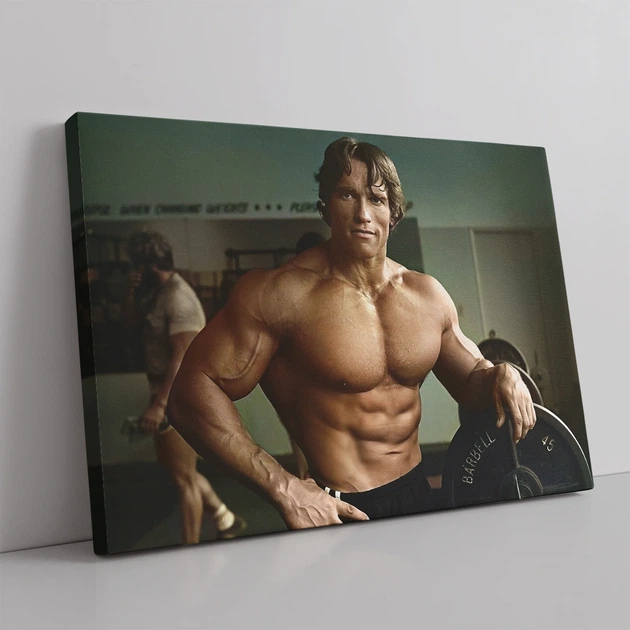 Інтер'єрна картина Молодий Арнольд Шварценеггер, Містер Олімпія, Arnold Schwarzenegger, бодибілдер, 60×85 см (id5422) - зображення 2