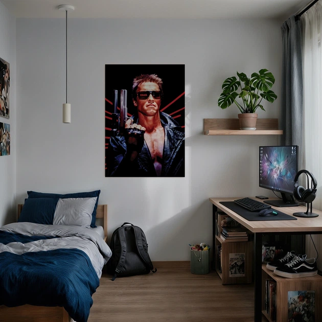 Постер Термінатор, T-800, Terminator (1984), Арнольд Шварценеггер, кіборг, A1 85×60 см (id0363) - зображення 2