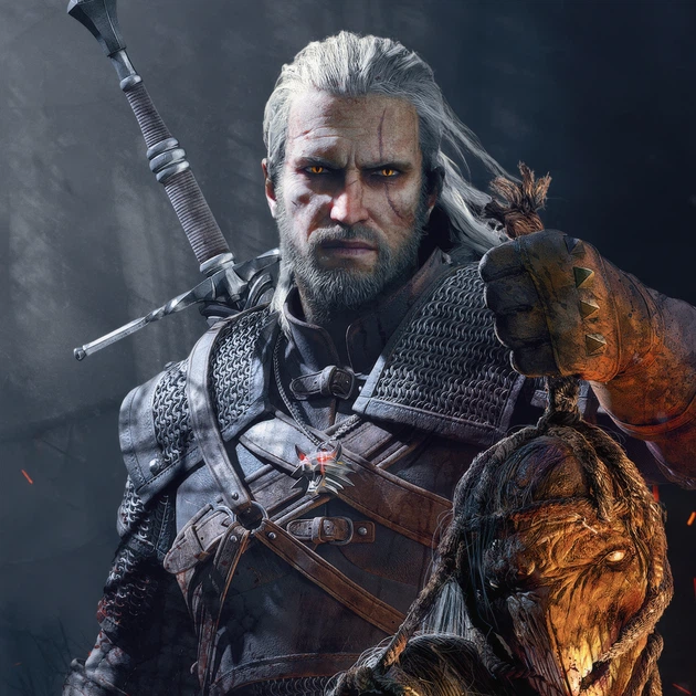 Интерьерная картина Ведьмак Геральт с трофеями, Witcher, Geralt, декор в комнату геймера, 28×42 см (id0990) - изображение 5