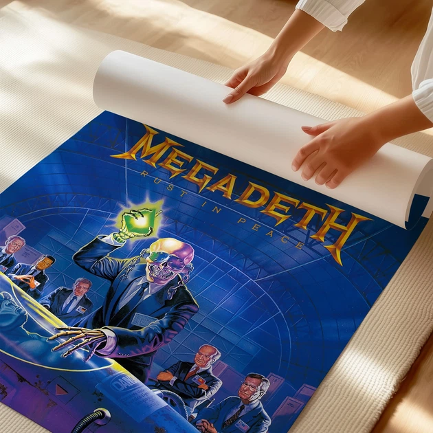 Постер Megadeth, "Rust In Peace" (1990), метал, рок, A3 30×30 см (id7179) - изображение 3