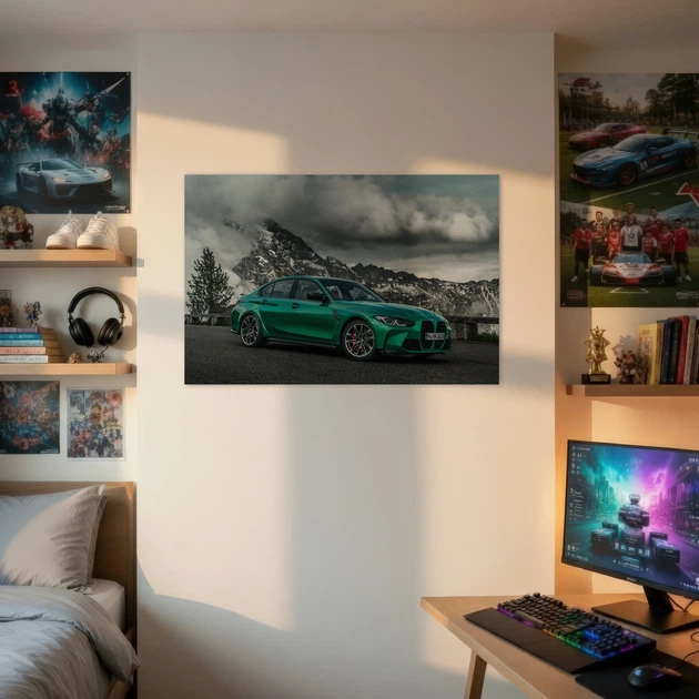 Постер BMW M3 Sedan (G80) Competition, авто постер, A3 28×42 см (id7252) - изображение 2