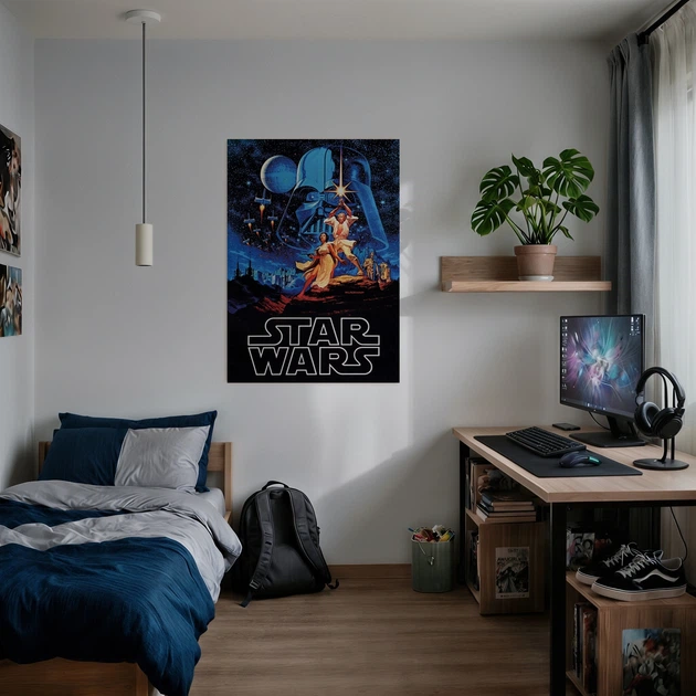Постер Зоряні Війни Ⅳ: Нова надія, Star Wars Ⅳ: New Hope (1977) , культове кіно, A2 60×43 см (id0529) - зображення 2