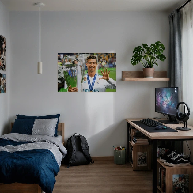 Постер Футболист Криштиану Роналду с Кубком, Cristiano Ronaldo, спортивный плакат, A1 60×90 см (id6782) - изображение 2