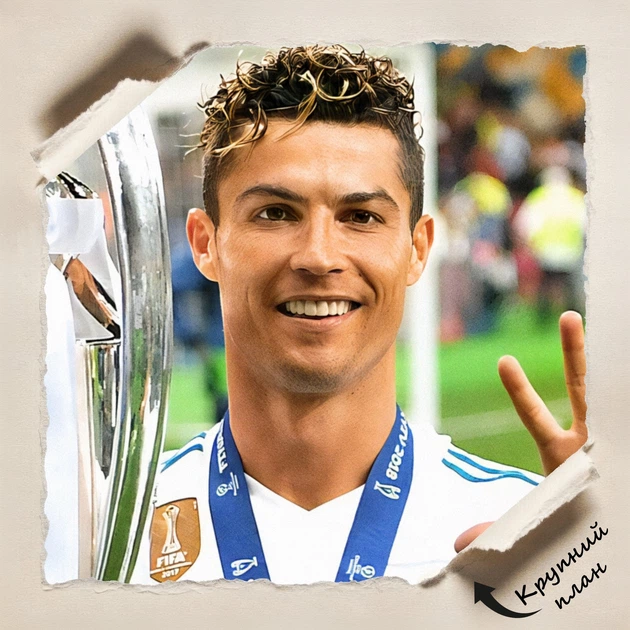 Постер Футболист Криштиану Роналду с Кубком, Cristiano Ronaldo, спортивный плакат, A1 60×90 см (id6782) - изображение 4