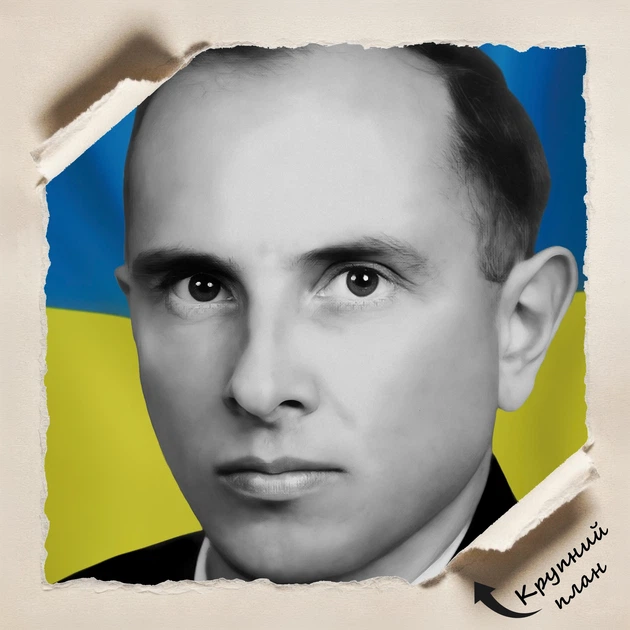 Постер Степан Андреевич Бандера, ч\б, флаг Украины, Stepan Bandera, A3 42×29 см (id6047) - изображение 4