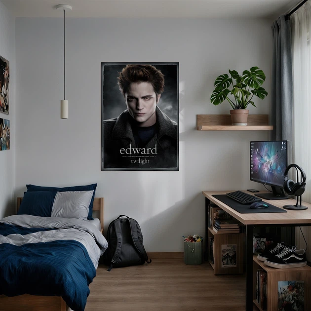 Постер Сумерки, Вампирская сага, Twilight (2008), Эдвард Каллен, A2 60×43 см (id0525) - изображение 2