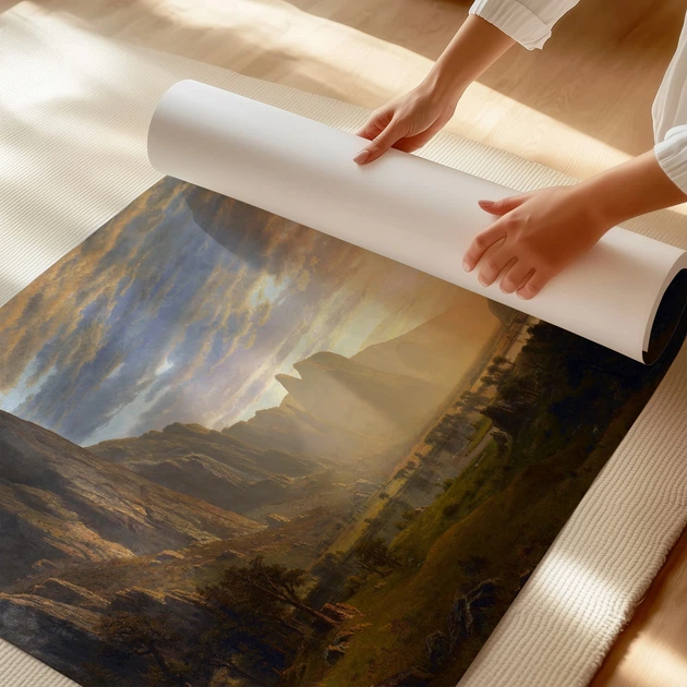 Постер Альберт Бирштадт, Долина Йосемити, Калифорния, Albert Bierstadt, репродукция картины, A3 28×42 см (id7005) - изображение 3
