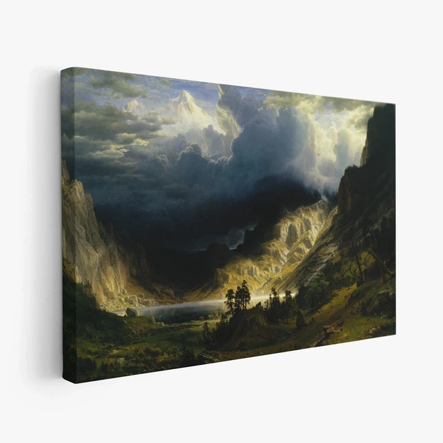 Интерьерная картина Альберт Бирштадт, Буря в Скалистых горах, Albert Bierstadt, репродукция картины, 60×90 см (id7006) - изображение 2