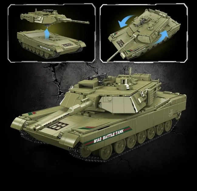 Конструктор танк Абрамс MIA2 Main Battle Tank Mould King Technik 20033 1168 деталей с дистанционным управлением - изображение 4