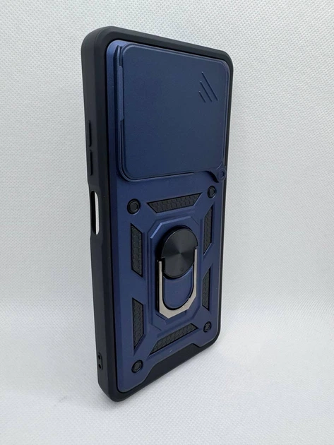 Противоударный чехол Defense Ring для ZTE Blade A36 / A76 с кольцом Синий - изображение 3