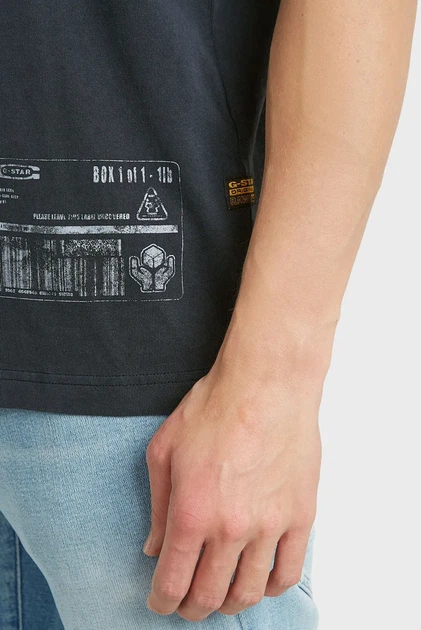 Чоловіча темно-синя футболка Shipping G-Star RAW M D26050,C756 - зображення 4