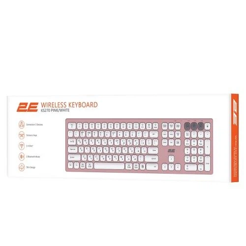 Клавиатура беспроводная 2E KS270, Pink/White (2E-KS270WBPN_UA) - изображение 2