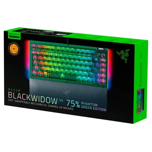 Клавиатура Razer BlackWidow V4 75% Phantom Green ENG/UA, Black (RZ03-05003300-R3M1) - Фото 6 Клавиатура Razer BlackWidow V4 75% Phantom Green ENG/UA, Black (RZ03-05003300-R3M1) - изображение 6
