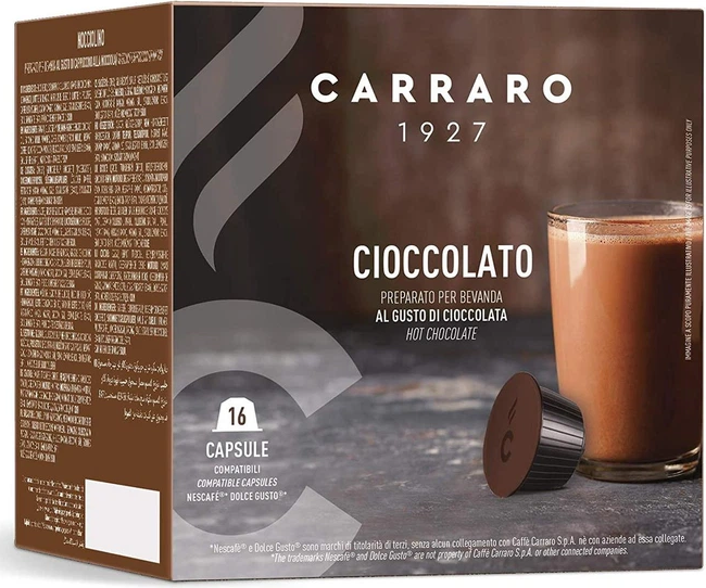 Шоколад у капсулах Carraro Cioccolato Dolce Gusto - Фото 1 Шоколад у капсулах Carraro Cioccolato Dolce Gusto - зображення 1