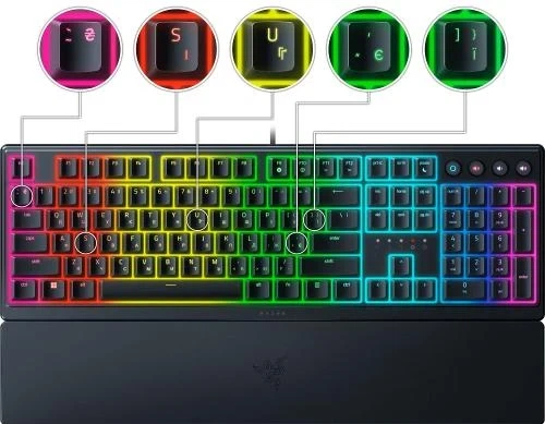 Клавиатура Razer Ornata V3 RGB Mecha-Membrane USB UKR Black (RZ03-RZ03-04462100-R371) - Фото 2 Клавиатура Razer Ornata V3 RGB Mecha-Membrane USB UKR Black (RZ03-RZ03-04462100-R371) - изображение 2