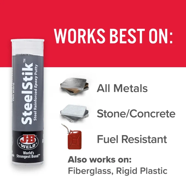 JB Weld SteelStik Сталева Епоксидна Шпаклівка для Металу 57г Ремонт та Відновлення - Фото 7 JB Weld SteelStik Сталева Епоксидна Шпаклівка для Металу 57г Ремонт та Відновлення - зображення 7