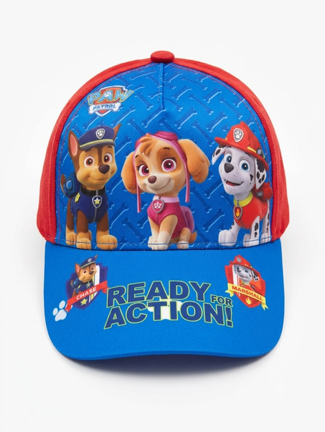 Дитяча кепка Paw Patrol синьо-червона з яскравим принтом, бейсболка для хлопчика на липучці 48-50 см - зображення 4