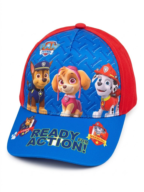 Дитяча кепка Paw Patrol синьо-червона з яскравим принтом, бейсболка для хлопчика на липучці 48-50 см - зображення 5