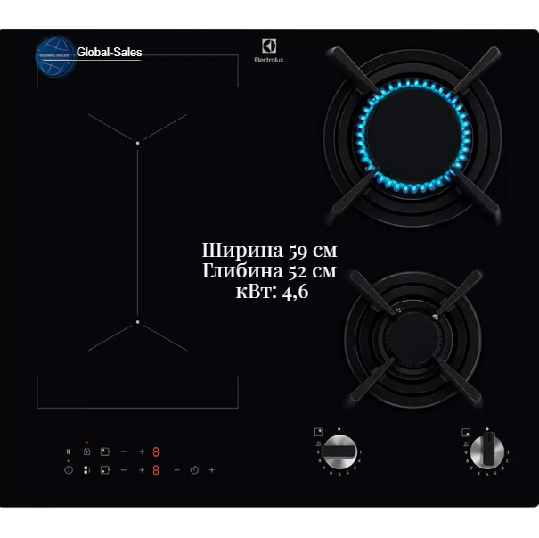 Варильна поверхня комбінована ELECTROLUX KDI641723K - Фото 1 Варильна поверхня комбінована ELECTROLUX KDI641723K - изображение 1