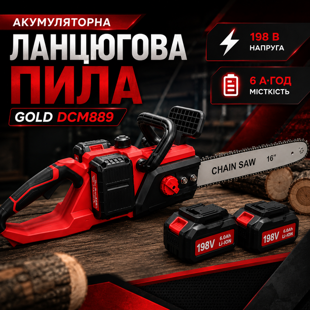 Акумуляторна ланцюгова пила Gold Germany DCM889 - зображення 2