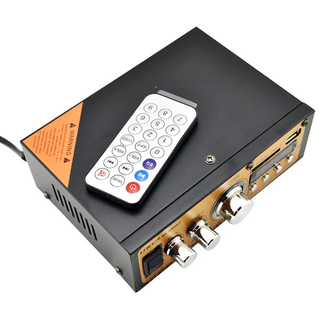 Підсилювач звуку UKC AK-699BT Bluetooth 4.0 USB SD FM інтегральний стерео підсилювач 2 канали аудіопідсилювач для колонок акустики MP3 WAV з пультом дисплеєм підтримкою карт пам'яті живлення 220V 12V металевий корпус - зображення 4