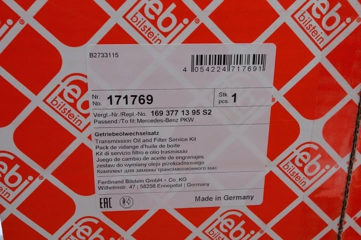 Набір заміни оливи автоматичної трансмісії FEBI 171769 Mercedes A-Class, B-Class A1693771395, A1693771395S2, 1693771395 - изображение 8