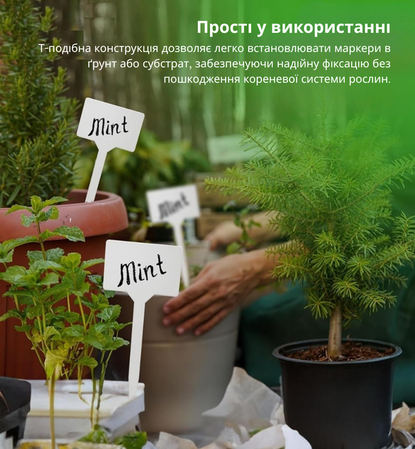 Садові таблички для рослин 5.5×14.5 см 20 шт пластикові (XJ5686) - зображення 4