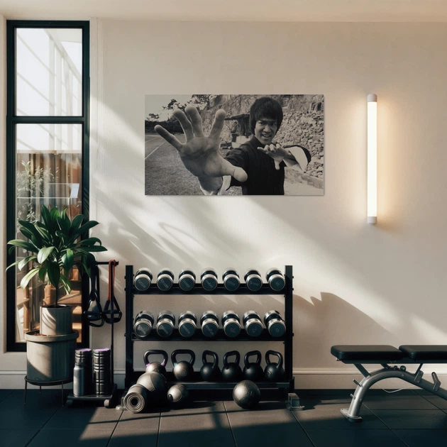 Постер Брюс Лі у стійці, Bruce Lee, бойові мистецтва, A3 24×42 см (id0208) - зображення 2