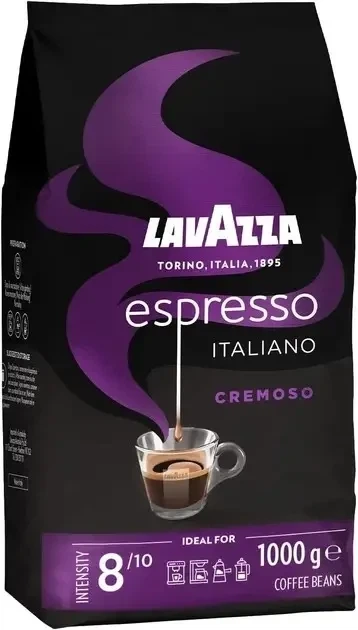 Кава в зернах Lavazza Espresso Italiano Cremoso 1 кг - Фото 1 Кава в зернах Lavazza Espresso Italiano Cremoso 1 кг - зображення 1