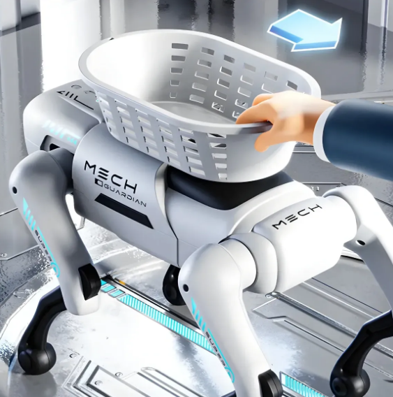 Робот-собака с корзиной Smart Dog QF660-5 на аккумуляторе, на радиоуправлении, белый (M17597) - изображение 2