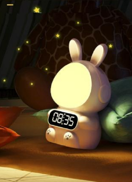 Часы детские с будильником Кролик Rabbit clock with LIGHT белый (2127637) - Фото 4 Часы детские с будильником Кролик Rabbit clock with LIGHT белый (2127637) - изображение 4