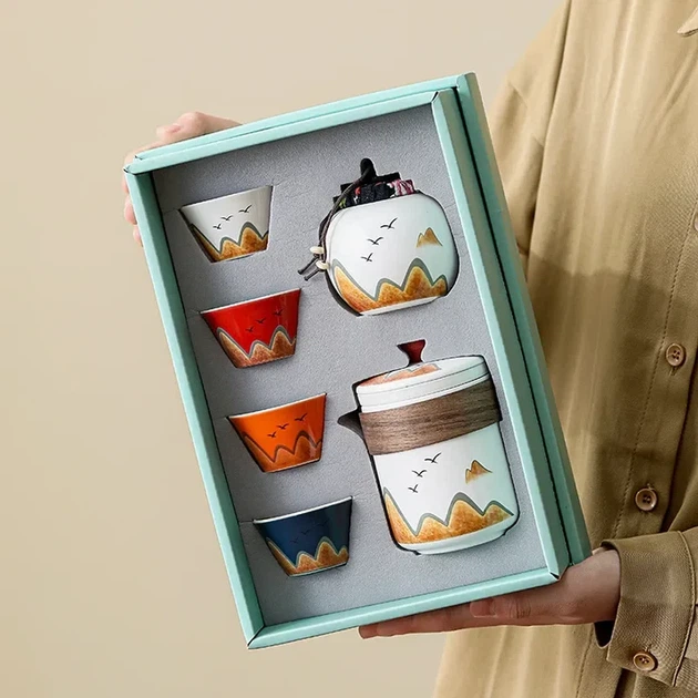 Чайний набір Royal Cha Set 6 предметів у подарунковій коробці для чайної церемонії, кераміка (3201A52710FD) - зображення 4