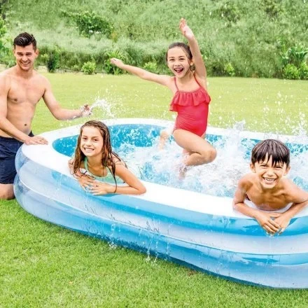 Дитячий надувний басейн Intex 56483-1 «Сімейний», 262х175х56 см з кульками 10 шт - зображення 3