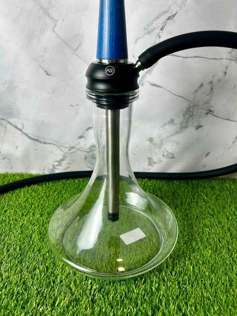 Кальян Aroma Hookah Azure Wood — высокий кальян 60 см с синей деревянной отделкой и шахтой из нержавеющей стали - изображение 4