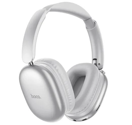 Беспроводные накладные наушники HOCO W73 Graceful Silver Bluetooth с App и амбушюрами PU-кожа - Фото 1 Беспроводные накладные наушники HOCO W73 Graceful Silver Bluetooth с App и амбушюрами PU-кожа - изображение 1