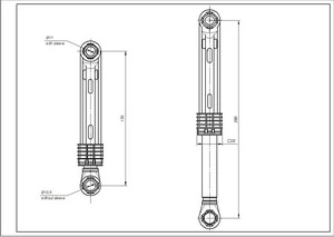 Амортизатор бака для пральних машин LG 100N 4901ER2003A (383EER3001G) - зображення 2