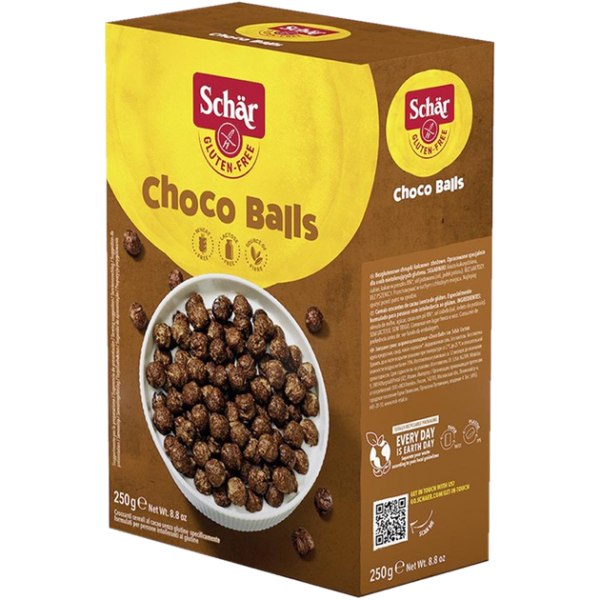 Сніданки сухі без глютену Choco Balls Dr.Schar 250 г - Фото 1 Сніданки сухі без глютену Choco Balls Dr.Schar 250 г - изображение 1