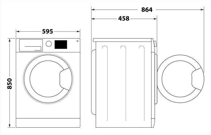 Пральна машина WHIRLPOOL WRBSS 6239 WUA, 6кгx1200об.xІнверторxДисплейxЧорний люк - зображення 5