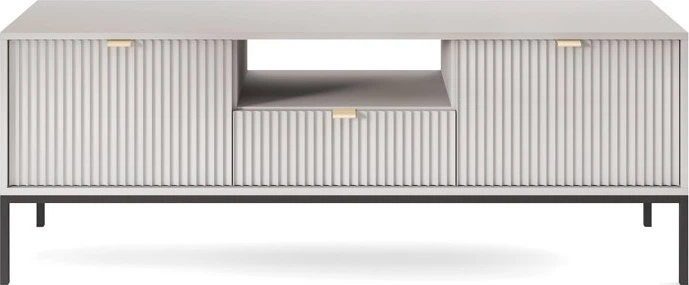 Тумба под ТВ Perfect Home Nova RTV154 154x39x56 см, 2-дверная, 1 ящик, черные ножки Серый (000012376905) - изображение 2
