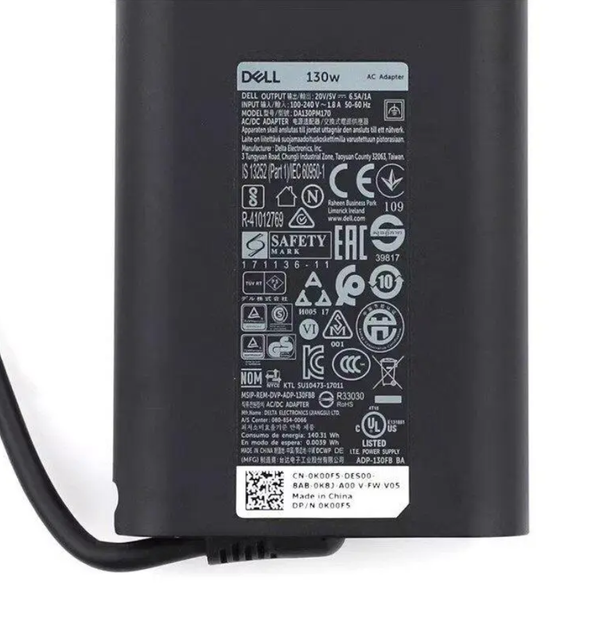 Блок живлення для ноутбука Dell 130W USB Type-C oval case - зображення 2