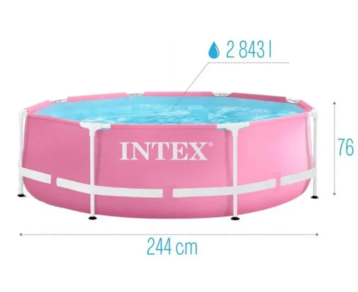 Басейн каркасний 244 x 76 см від 6 років INTEX 28290 рожевий - зображення 2