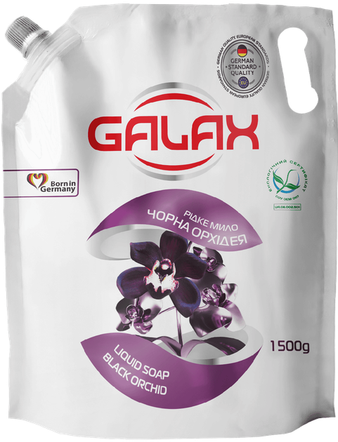 Рідке мило Galax Чорна орхідея 1500 г - Фото 1 Рідке мило Galax Чорна орхідея 1500 г - изображение 1