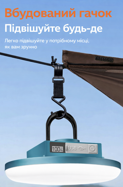 Светодиодная Led лампа 125мм ночник с аккумулятором 4500мач PowerBank - изображение 5
