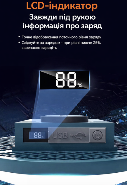 Светодиодная Led лампа 125мм ночник с аккумулятором 4500мач PowerBank - изображение 6
