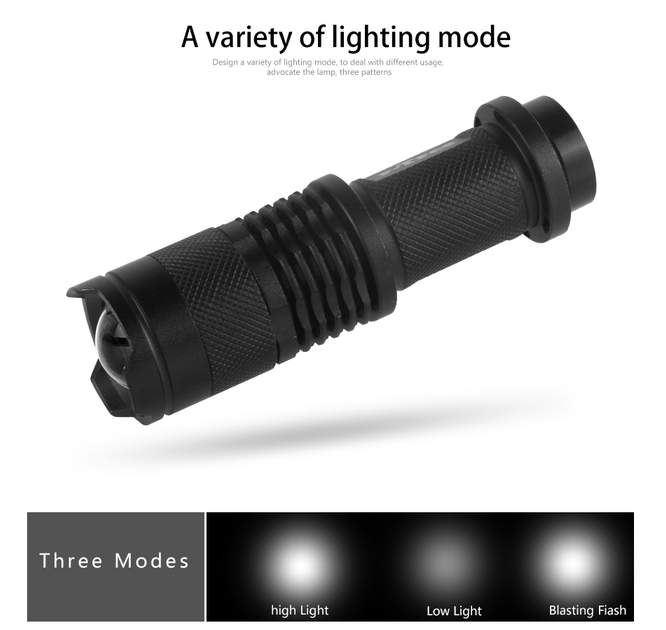 Ручной вело мини Led Фонарик POCKETMAN Зелёный Телескопический Q5 три режима свечения - изображение 5