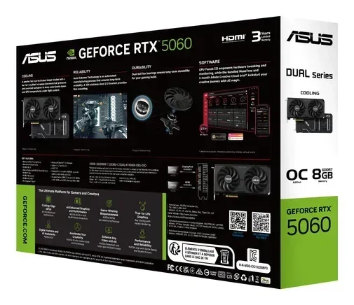 Видеокарта Asus Dual GeForce RTX 5060 EVO OC (DUAL-RTX5060-O8G-EVO) - Фото 16 Видеокарта Asus Dual GeForce RTX 5060 EVO OC (DUAL-RTX5060-O8G-EVO) - изображение 16
