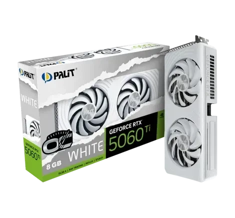 Видеокарта Palit GeForce RTX 5060 Ti White OC (NE7506TU19P1-GB2062M) - Фото 1 Видеокарта Palit GeForce RTX 5060 Ti White OC (NE7506TU19P1-GB2062M) - изображение 1