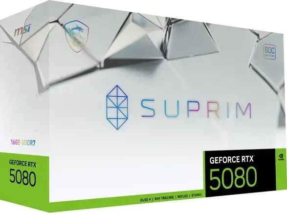 Видеокарта MSI GeForce RTX 5080 SUPRIM OC (RTX 5080 16G SUPRIM OC) - Фото 2 Видеокарта MSI GeForce RTX 5080 SUPRIM OC (RTX 5080 16G SUPRIM OC) - изображение 2